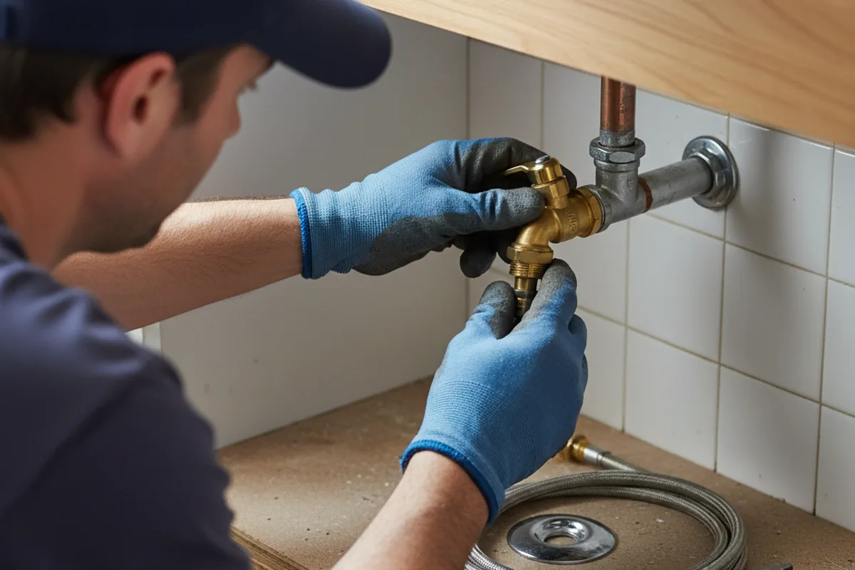 Shutoff valve and fitting work during Burst Pipe Repair in Occidental